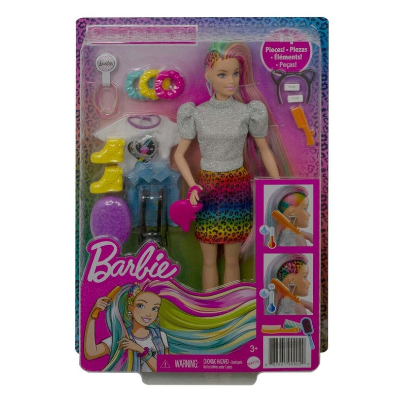 Barbie Hair Feature Doll (Leopard Rainbow)