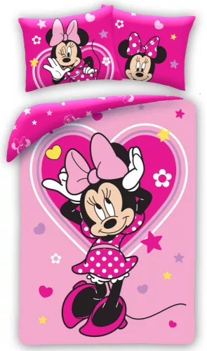 Disney Minnie Mouse Pink Heartsengetøj 140 x 200 cm