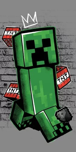 Minecraft Metro Art Creeper Håndklæde 70x140cm