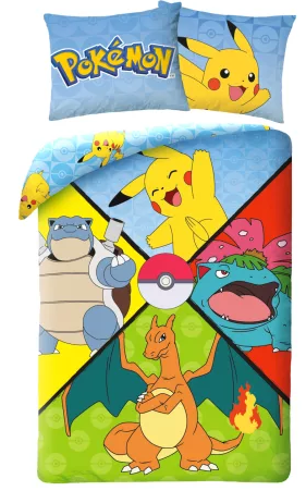 Pokémon Fourfold Sengetøj 140 x 200 cm