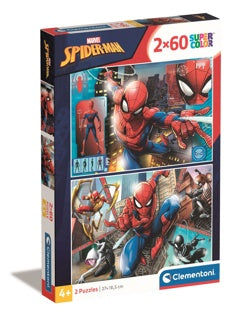 Spider-man Puslespil - 2 x 60 Brikker