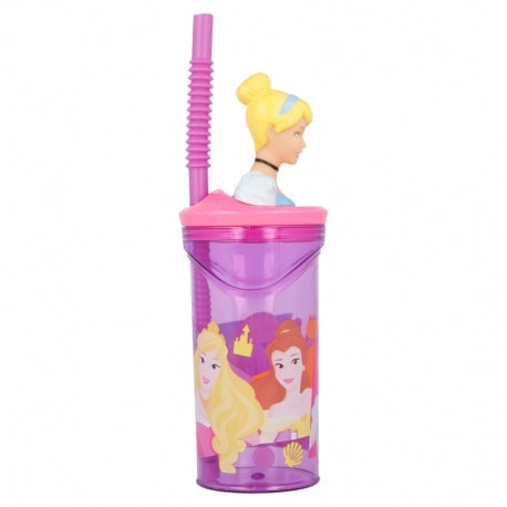 Disney Prinsesse 3D drikkedunk med sugerør - 360 ml