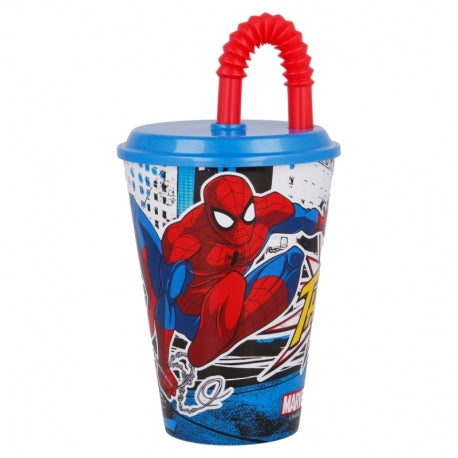 Spiderman Krus med sugerør - 430 ml