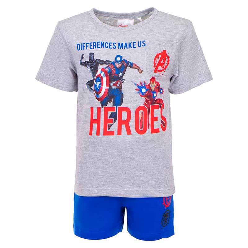 Avengers Tshirt og shorts - Grå