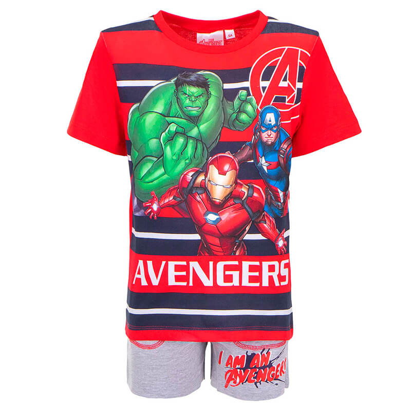 Avengers Tshirt og shorts - Rød