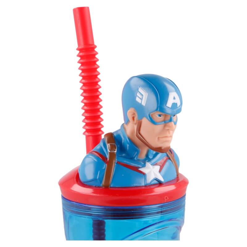 Avengers Captain America Drikkedunk med sugerør